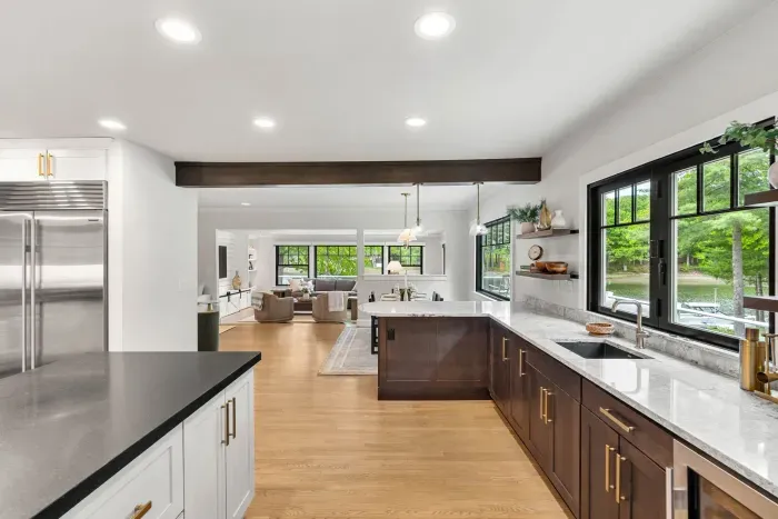 First level of living, featuring an open concept floor plan.