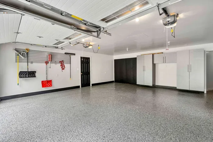 Two car garage available for guest use. Note: the third bay is locked off as private storage.