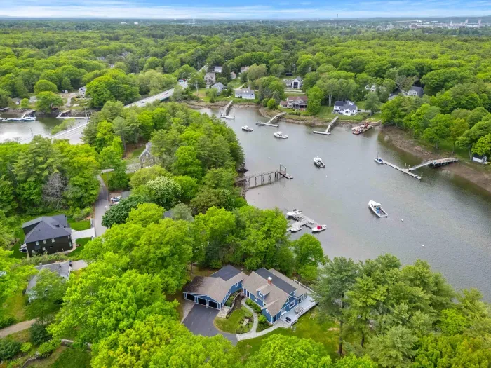 Aerial of the Creekhouse and Sagamore Creek.
