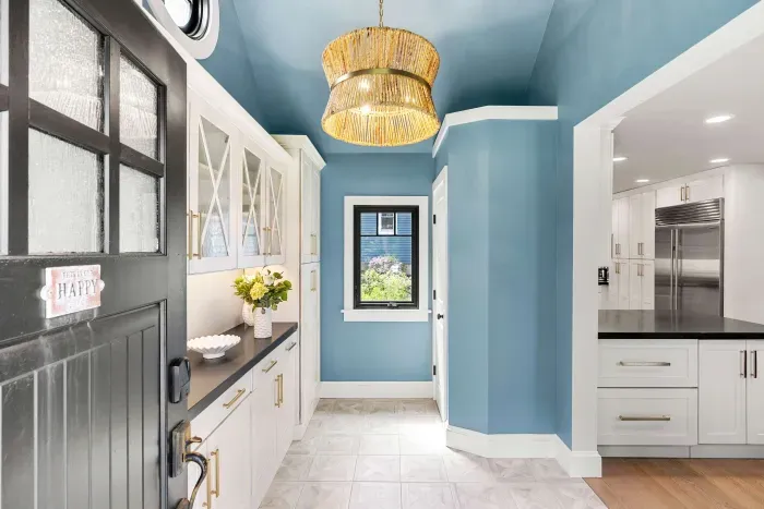 A dedicated mudroom entry way.