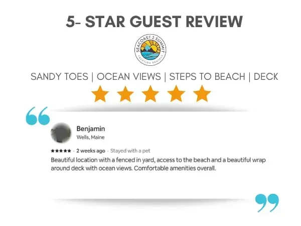 5 Star review from a recent guest
