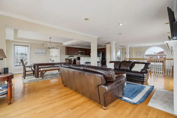 Open-concept living room and kitchen