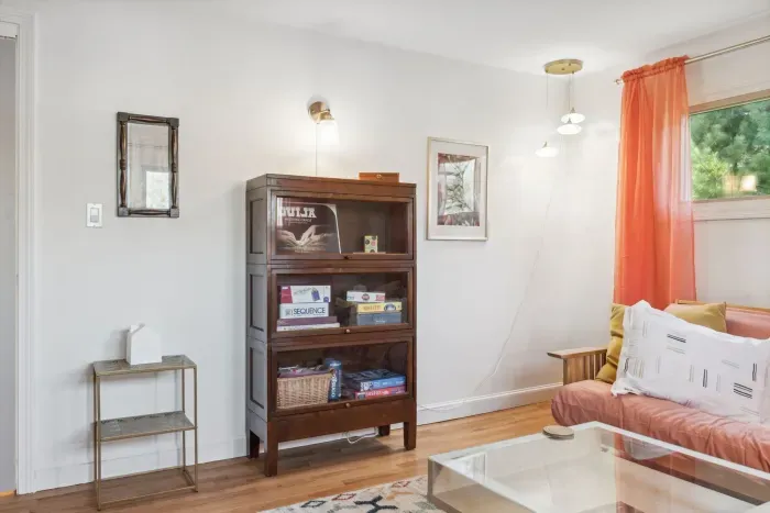 Bedroom #3 with a full size futon and desk! Clean linens and blankets provided for the futon