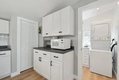 Washer and dryer located in the bathroom