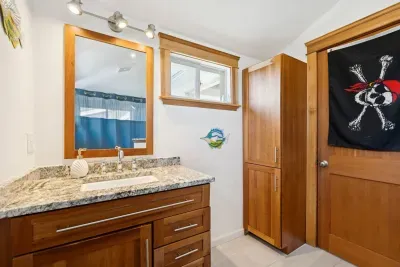 Upstairs bathroom with walk-in shower