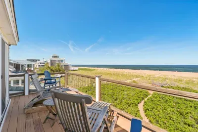 Porch overlooking the beach