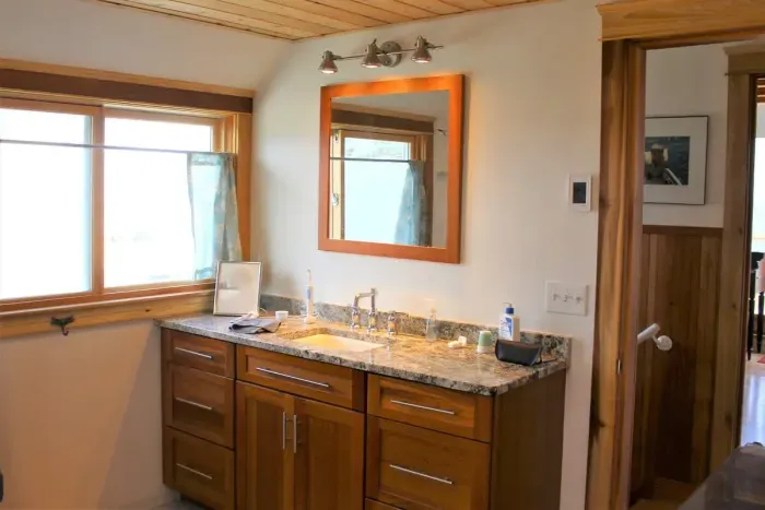 Upstairs bathroom with walk-in shower