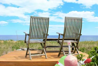 Enjoy your morning coffee, read a book or enjoy the sunset on this marsh balcony.
