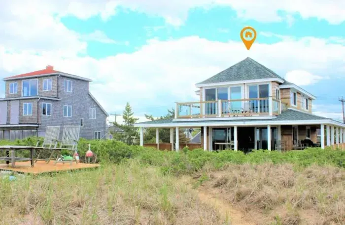 View of cottage from Plum Island Beach