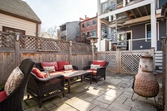 Private outdoor patio exclusive to this rental, located in the back of the property and abutting you're dedicated 2 off-street parking spots.