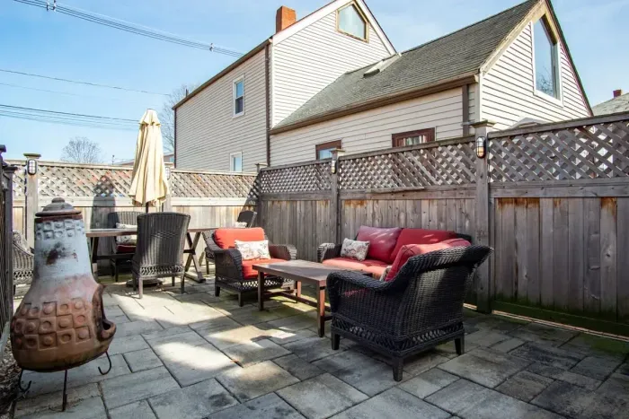 Private outdoor patio exclusive to this rental, located in the back of the property and abutting you're dedicated 2 off-street parking spots.