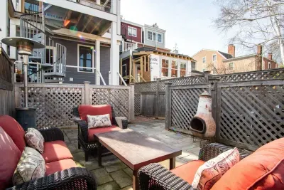 Private outdoor patio exclusive to this rental, located in the back of the property and abutting you're dedicated 2 off-street parking spots.