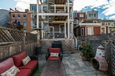 Private outdoor patio exclusive to this rental, located in the back of the property and abutting you're dedicated 2 off-street parking spots.