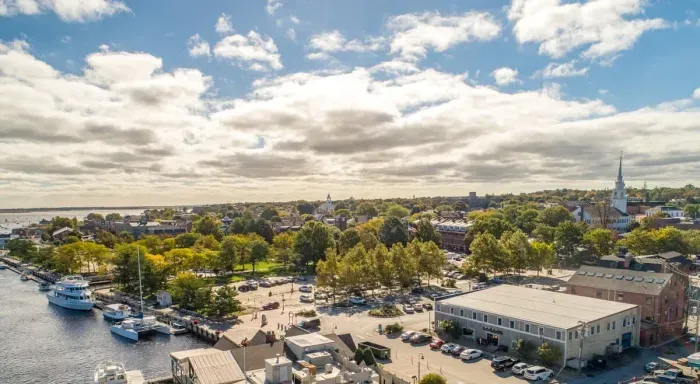 Aerial view of downtown Newburport. You're just steps to all the top attractions