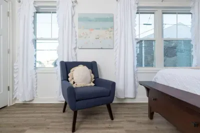 Take in some natural light by the windows.