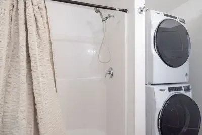 Washer / dryer available in the master bathroom.