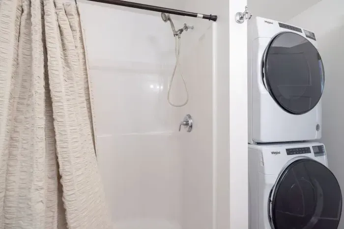 Washer / dryer available in the master bathroom.