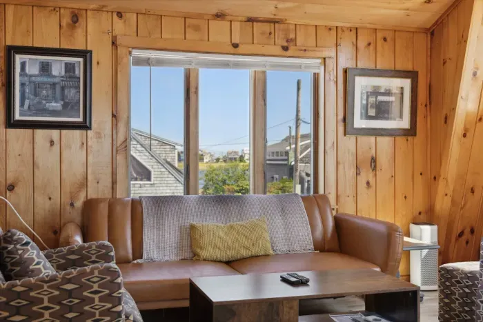 The living area with views of the basin and plenty of seating