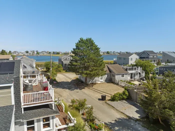 Aerial view of the deck and the Plum Island Basin