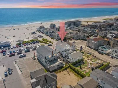 This is an aerial view of the Americana! Just steps from the beach!