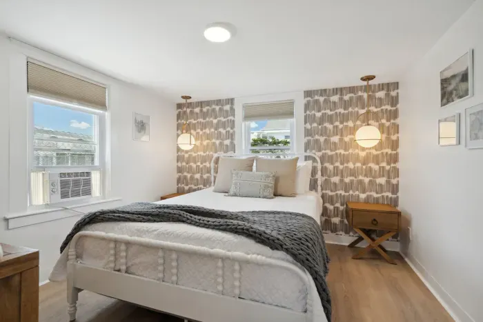 The primary bedroom with a Queen bed and clean linens provided!