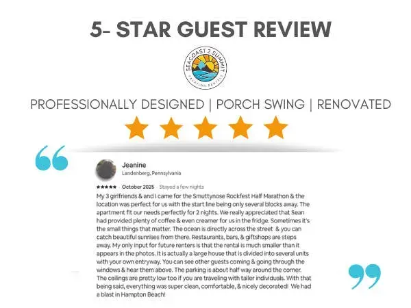 5 Star Review from a Recent Guest
