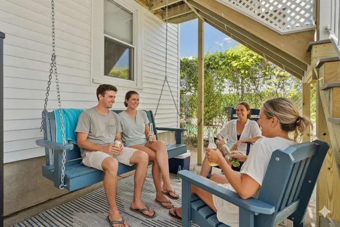 Swing right by the patio