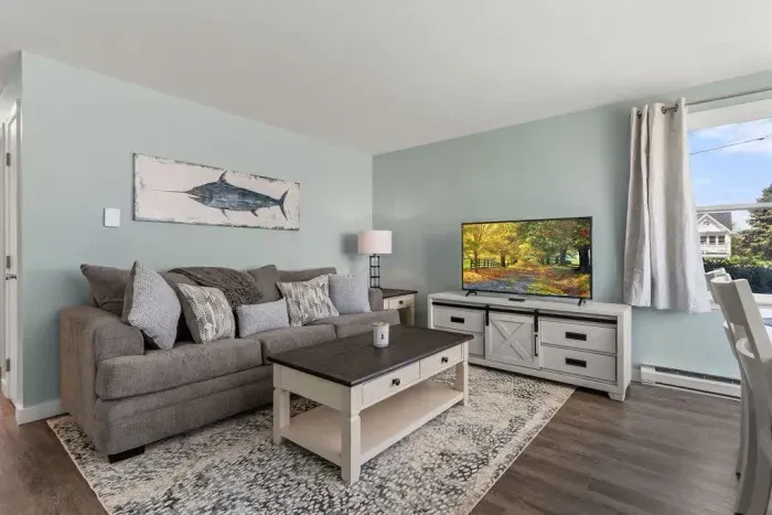 Living room with strong WiFi and smart TV