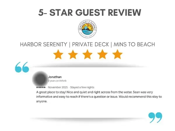 5 Star review from a recent guest