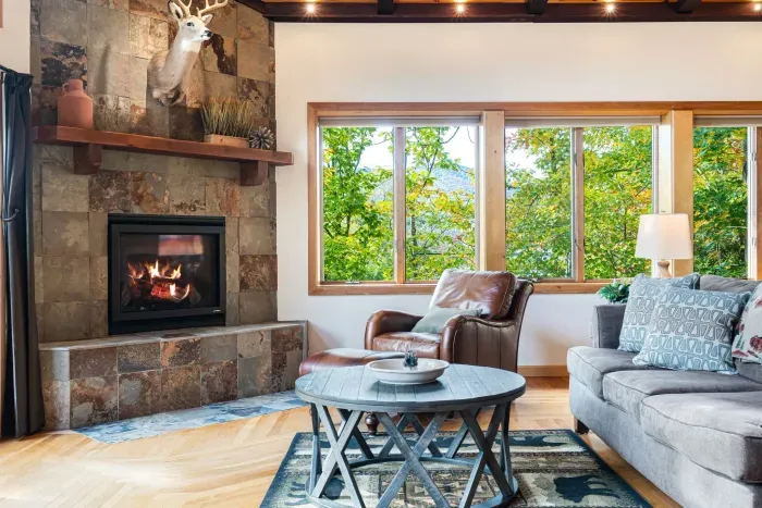 The fireplace - this is a gas fireplace and is easily controlled with the remote located by the TV!