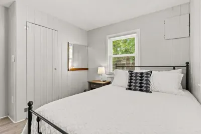 Bedroom #1 with queen bed  and Roku Smart TV
