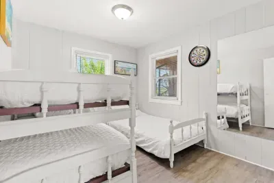 Bedroom #2 with twin-over twin bunk bed, and twin bed