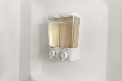 Shampoo and body soap provided for all guests