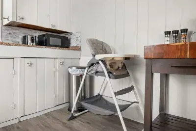 Fully stocked & equipped kitchen with in-house stackable laundry