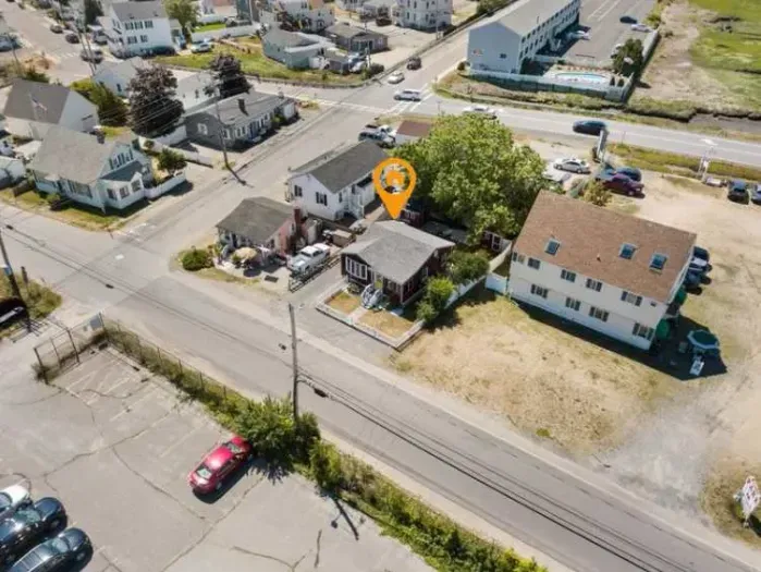 Aerial views - Walkable to the beach, off-street parking for up to 4 cars, private fenced in yard.