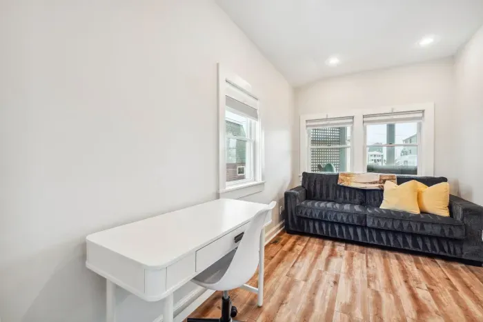 Designated work from home office with sleeper sofa