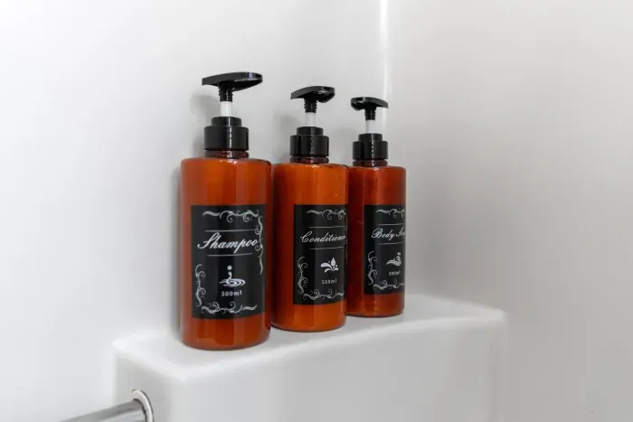 Shampoo, conditioner, and body wash provided