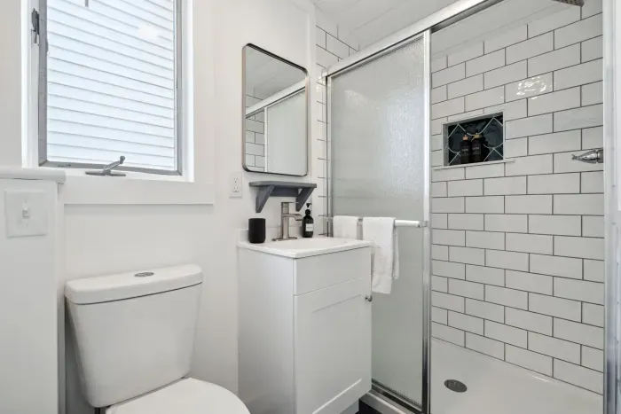 Immerse yourself in the comfort of our double bed.