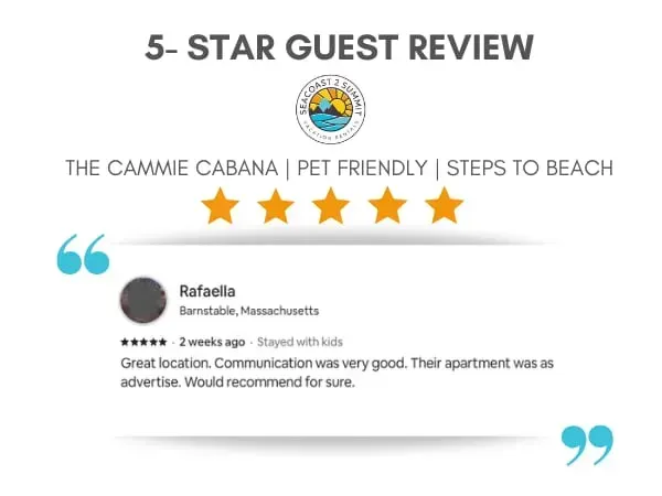 5 Star Review from a Recent Guest