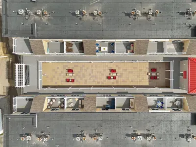 Bird's eye view of the building
