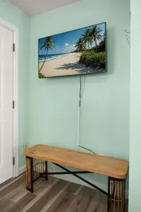 Flat screen TV in the bedroom