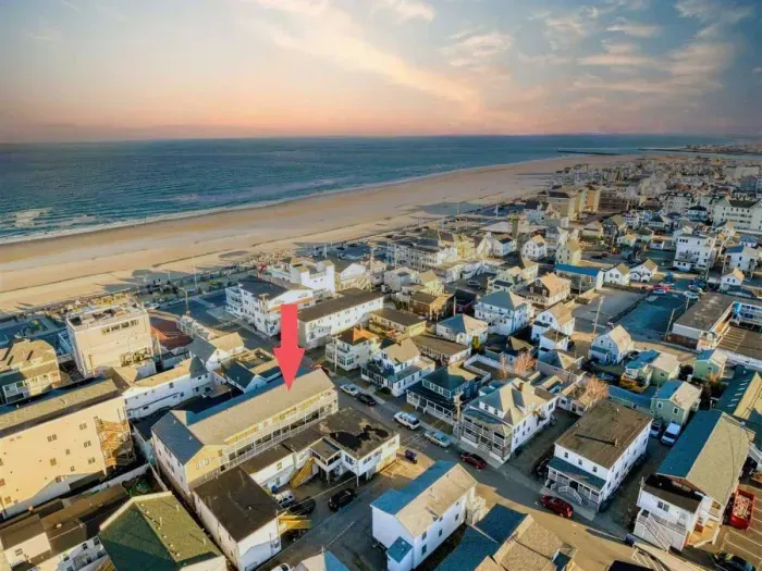Aerial view, 1/2 block to the beach and boardwalk