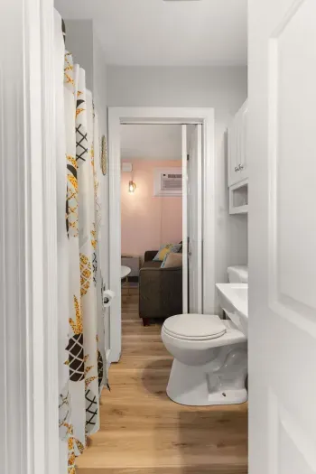 Bathroom with stand up shower (no tub)