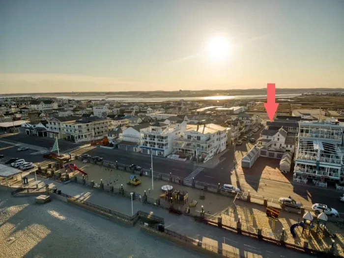 Aerial view, 1/2 block to the beach and boardwalk