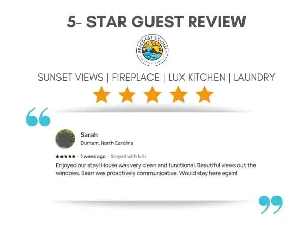 5 Star review from a Recent Guest