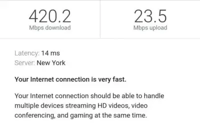 Lightning-fast internet connection