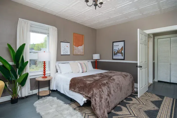 2nd King bedroom with provided bedding, extra blankets and towels