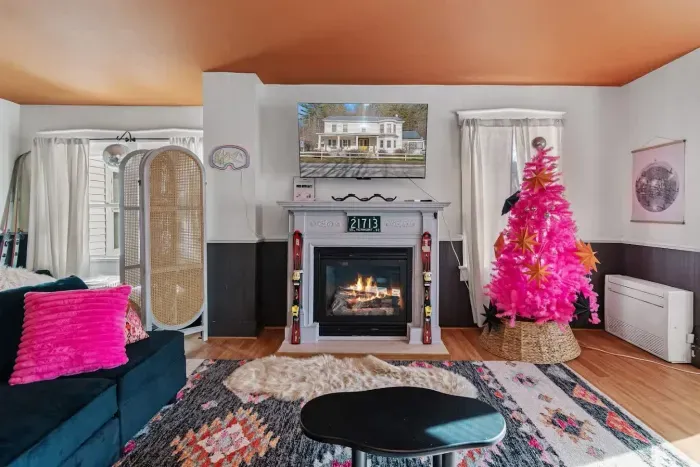 Living room with fireplace