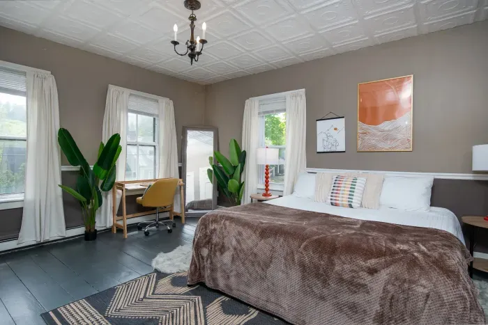 2nd King bedroom with provided bedding, extra blankets and towels