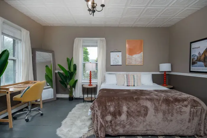 2nd King bedroom with provided bedding, extra blankets and towels